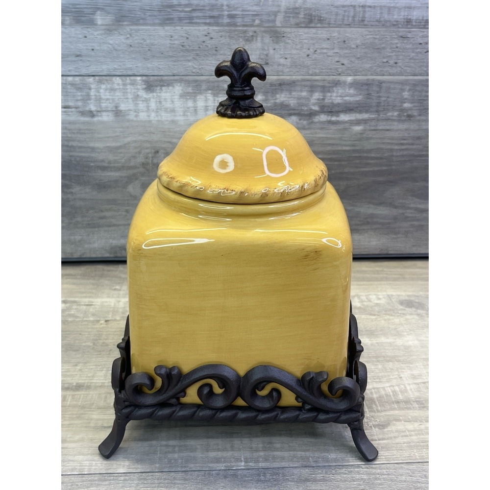 Canister Tuscan Countryside Yellow by ARTIMINO Metal Caddy 5.5"